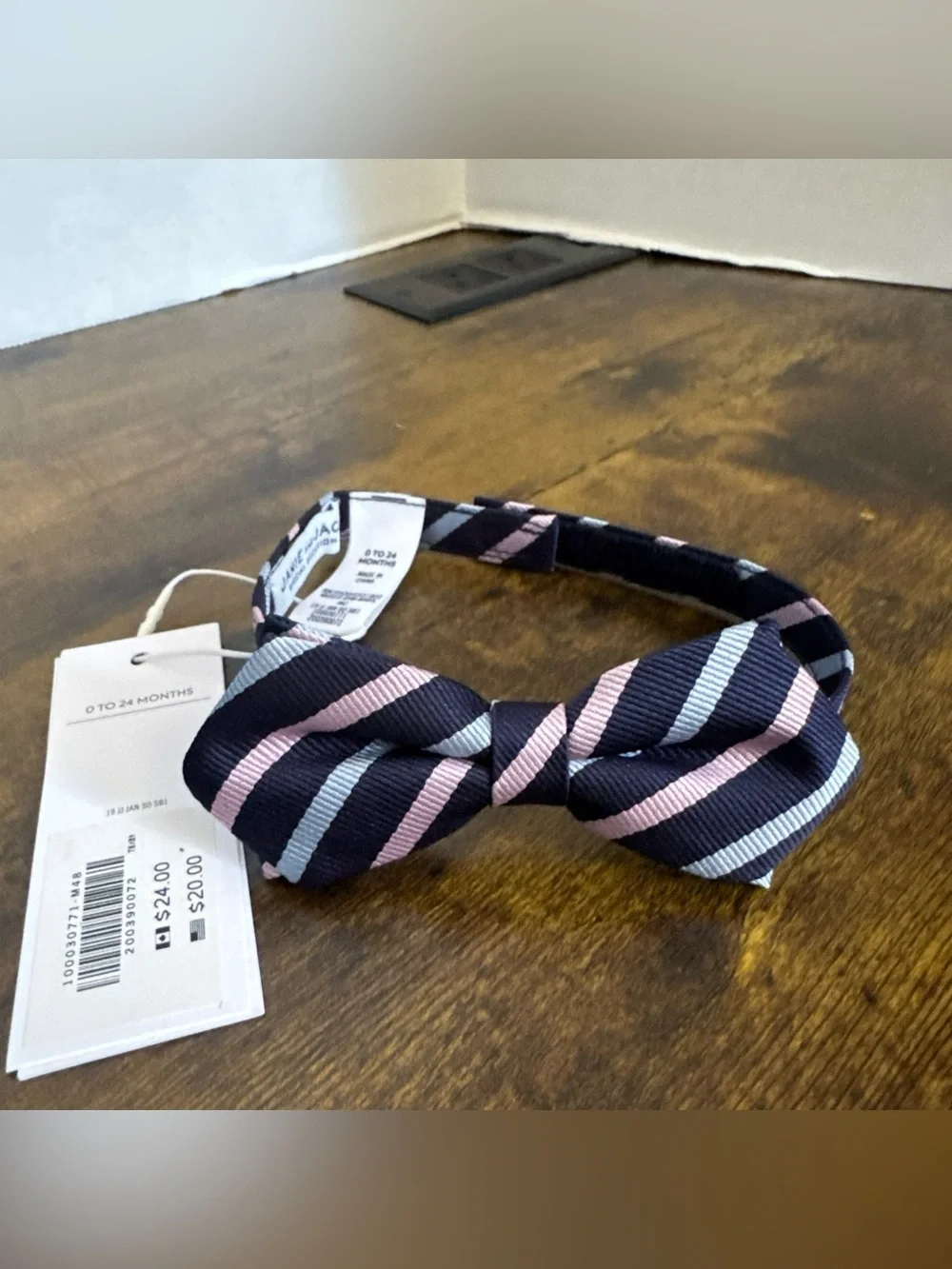 NWT Janie and Jack SPECIAL OCCASION Navy Pink Blue Stripes Bow Tie Size 0 to 24